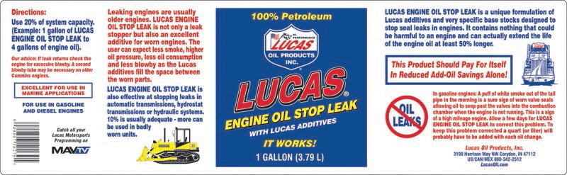 Lucas Oil Oil Stop Leak, Use to Stop Leaks IN Engine, 1 Gallon Jug, Single – 10279