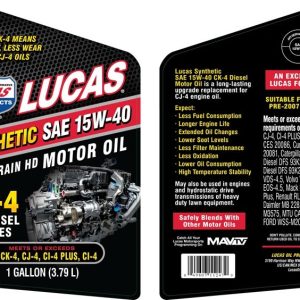 Lucas Oil Oil, SAE 15W-40, Magnum, CK-4, 1 Gallon Jug, Single – 10287