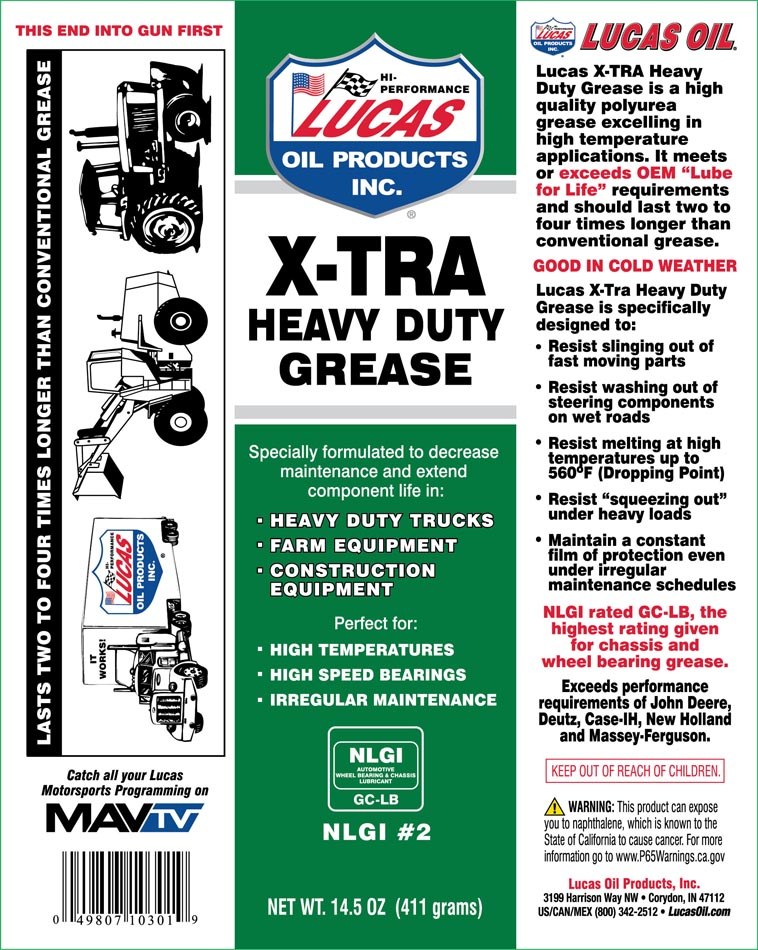 Lucas Oil Multi Purpose Grease, X-Tra Heavy Duty, Bearing Grease, Green, Single, 14.5 Ounce Tube – 10301-30