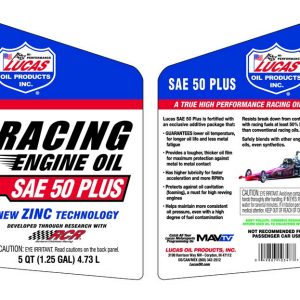 Lucas Oil Oil, SAE 50 Plus, 5 Quart Jug, Single – 10347
