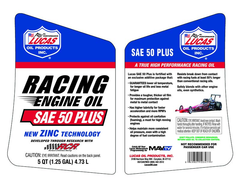 Lucas Oil Oil, SAE 50 Plus, 5 Quart Jug, Single – 10347