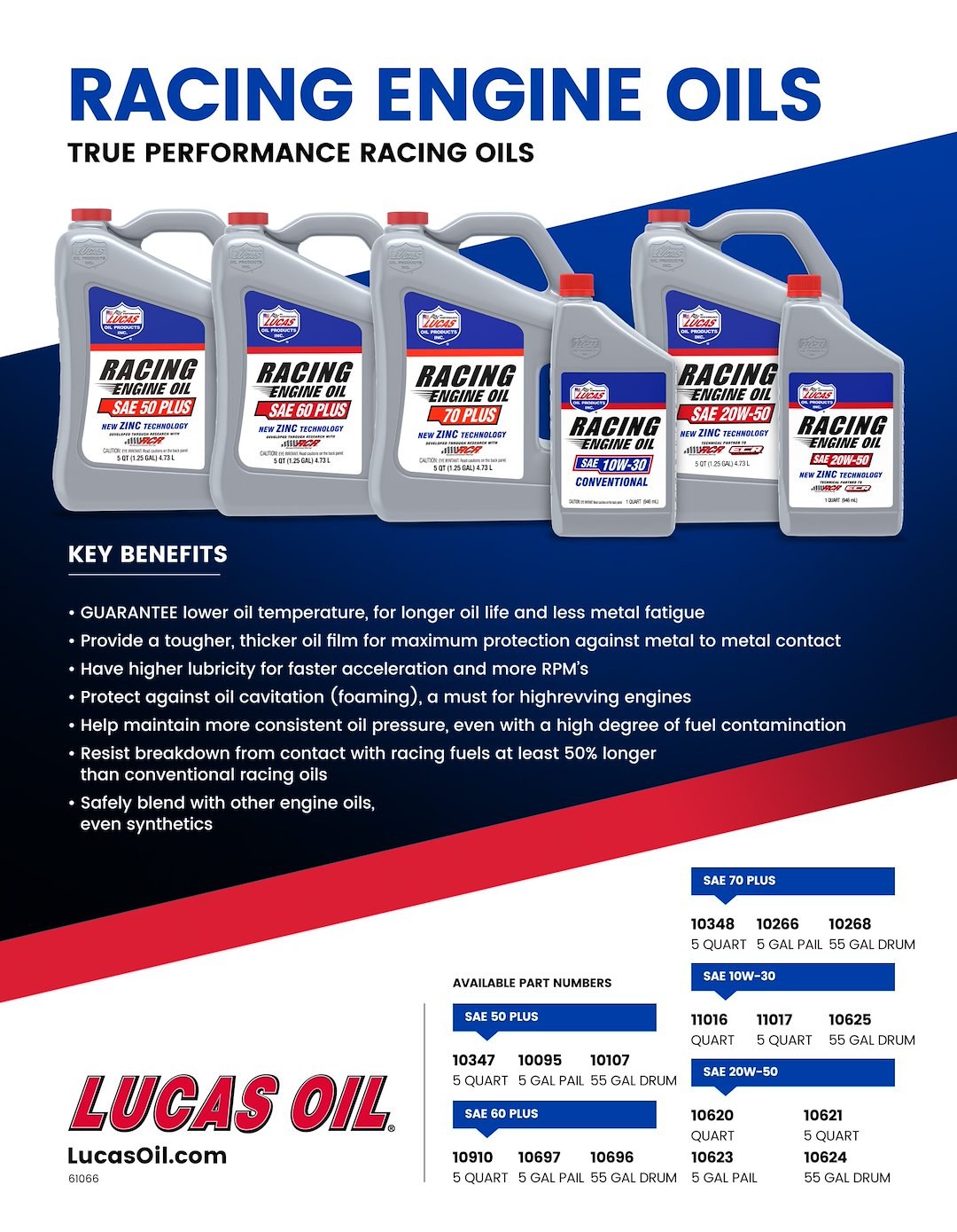 Lucas Oil Oil, SAE 50 Plus, 5 Quart Jug, Single – 10347