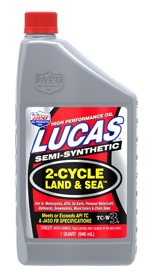 Lucas Oil Oil, Land & Sea ™, SAE TC-W3, 2-Cycle/ Semi-Synthetic, 1 Quart Bottle, Single – 10467