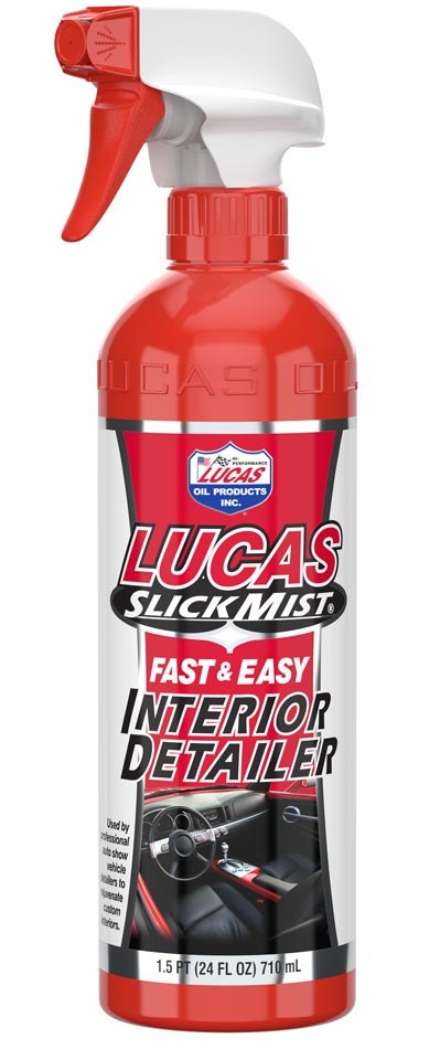 Lucas Oil Interior Cleaner, Slick Mist ®, Use on Rubber/ Plastic/ Leather/ Vinyl, Bubblegum Scent, 24 Ounce Spray Bottle – 10514