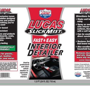 Lucas Oil Interior Cleaner, Slick Mist ®, Use on Rubber/ Plastic/ Leather/ Vinyl, Bubblegum Scent, 24 Ounce Spray Bottle – 10514