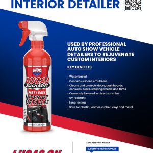 Lucas Oil Interior Cleaner, Slick Mist ®, Use on Rubber/ Plastic/ Leather/ Vinyl, Bubblegum Scent, 24 Ounce Spray Bottle – 10514