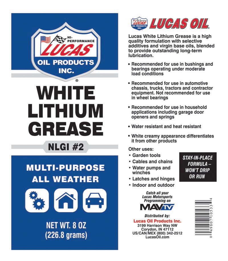 Lucas Oil Multi Purpose Grease, Bearing Grease, White, Single, 8 Ounce Tube – 10533