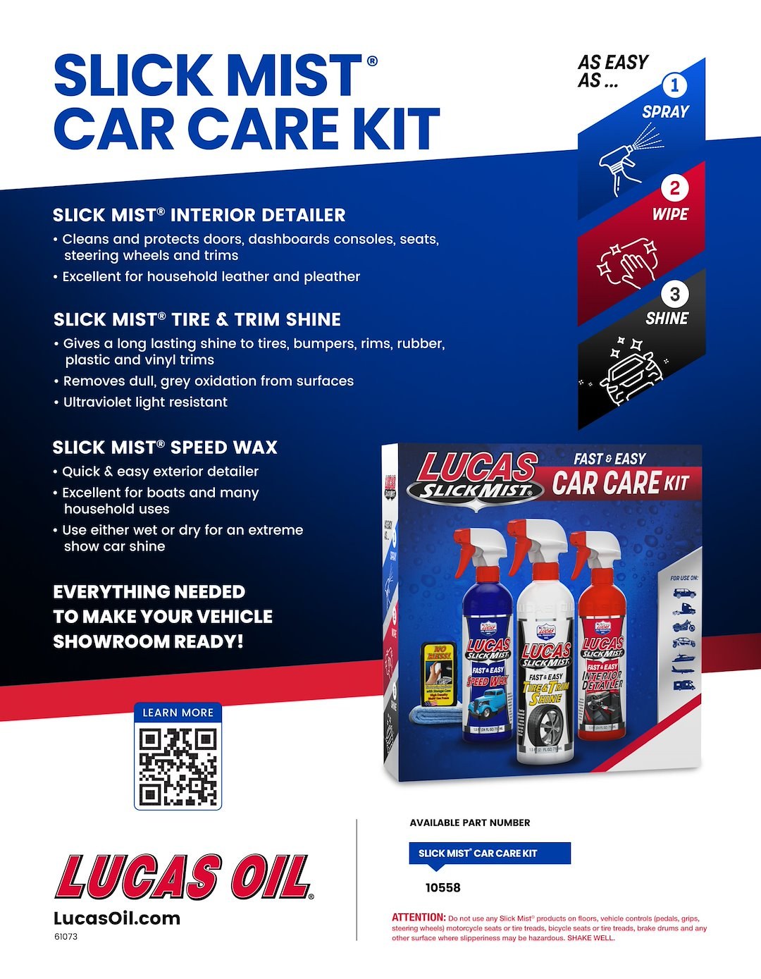 Lucas Oil Car Detailing Kit, Slick Mist ® – 10558