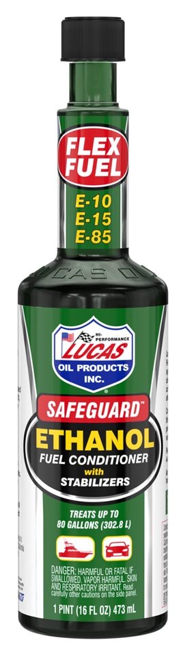 Lucas Oil Ethanol Fuel Treatment, Safeguard ™, Use to Protect All Gas-Powered 2 and 4 Cycle Engines from Harmful Effects of Ethanol, 16 Ounce – 10576