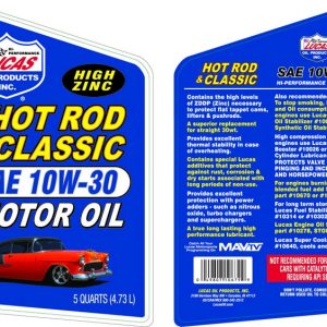 Lucas Oil Oil, SAE 10W30, Synthetic Blend, 5 Quart Jug, Single – 10679