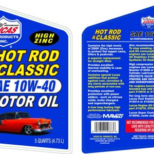 Lucas Oil Oil, SAE 10W40, 5 Quart Bottle, Single – 10683