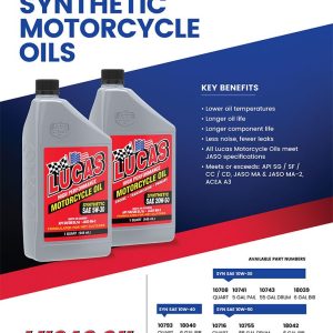 Lucas Oil Oil, SAE 20W-50, Synthetic, 1 Quart Bottle, Single – 10702