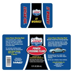 Lucas Oil Power Steering Fluid, Single, 12 Ounce Bottle – 10823