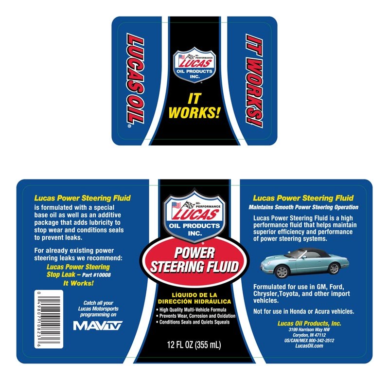 Lucas Oil Power Steering Fluid, Single, 12 Ounce Bottle – 10823