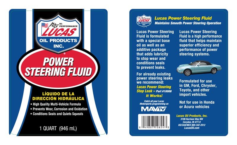 Lucas Oil Power Steering Fluid, Single, 1 Quart Bottle – 10824-6