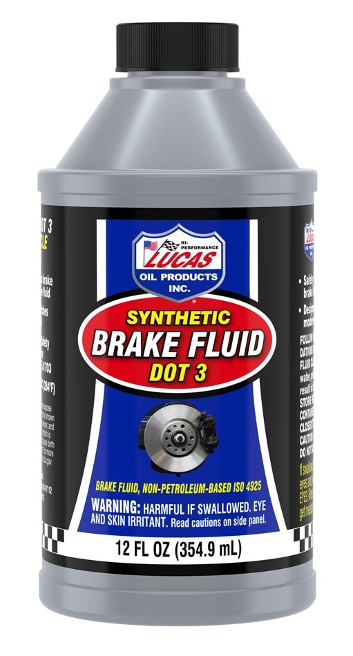 Lucas Oil Brake Fluid, Single, 12 Ounce Bottle, DOT 3, Glycol Ether Based – 10825