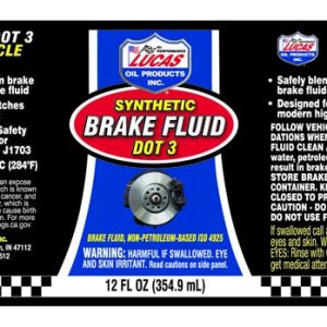 Lucas Oil Brake Fluid, Single, 12 Ounce Bottle, DOT 3, Glycol Ether Based – 10825