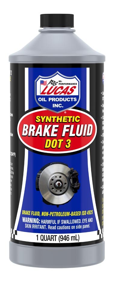 Lucas Oil Brake Fluid, Single, 1 Quart Bottle, DOT 3, Glycol Ether Based – 10826