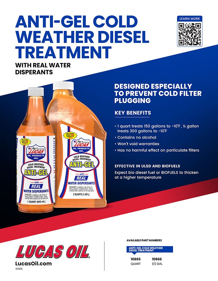 Lucas Oil Fuel Anti-Gel, Use to Remove Moisture from Entire Fuel System/ Prevents Fuel Thickening and Gelling, 0.5 Gallon Bottle, Single – 10866