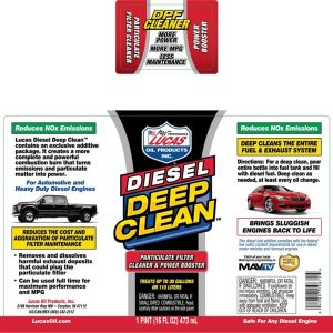 Lucas Oil Fuel Additive, Deep Clean ™, For Diesel, Particulate Filter Cleaner and Power Booster, Single, 16 Ounce Bottle – 10872
