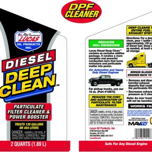 Lucas Oil Fuel Additive, Deep Clean ™, For Diesel, Particulate Filter Cleaner and Power Booster, Single, 64 Ounce Bottle – 10873
