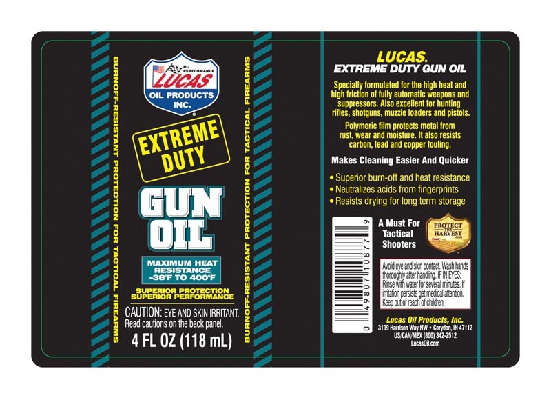 Lucas Oil Multi Purpose Lubricant, Extreme Duty, Gun Oil, Use to Lubricate Semi-Auto Rifles/ Shotguns/ Pistols, 4 Ounce Bottle, Single – 10877