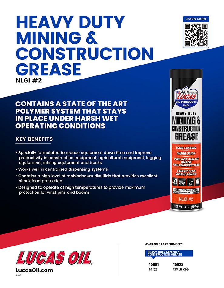 Lucas Oil Multi Purpose Grease, Heavy Duty Cat/ Mining and Construction Grease, Dark Gray, Single, 14 Ounce Tube – 10881-30
