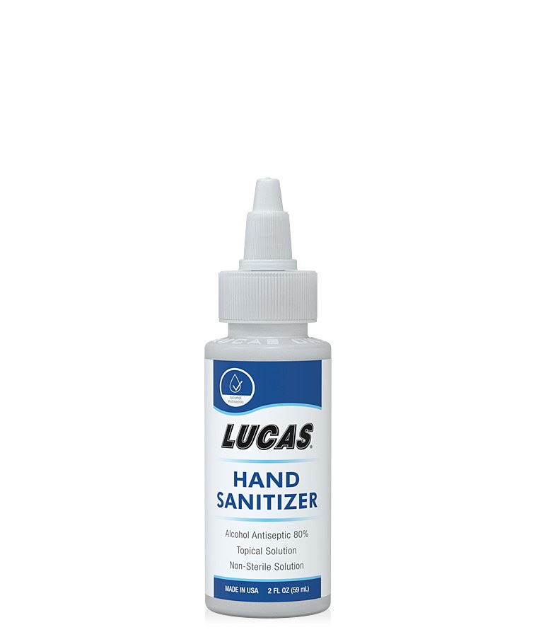 Lucas Oil Hand Sanitizer, Liquid, 80% Ethyl Alcohol, 2 Ounce – 11176