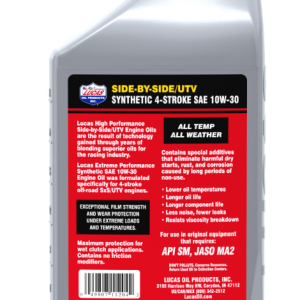 Lucas Oil Oil, SAE 10W-30, Synthetic, 1 Quart Bottle, Single – 11204