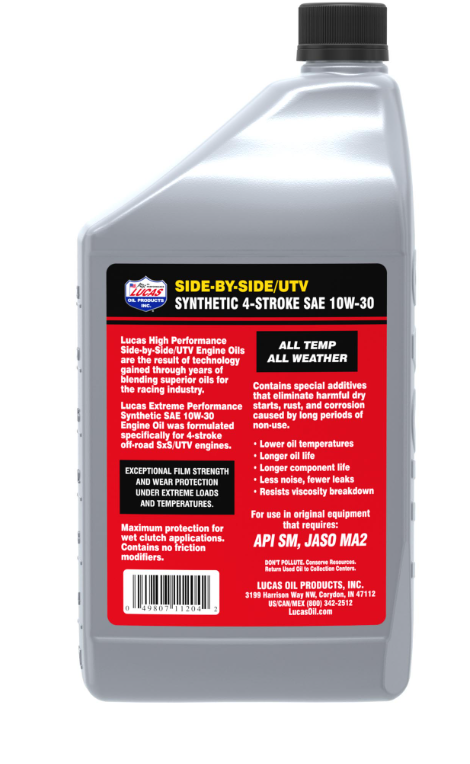 Lucas Oil Oil, SAE 10W-30, Synthetic, 1 Quart Bottle, Single – 11204