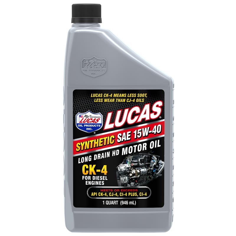 Lucas Oil Oil, SAE 15W-40, Synthetic, CK-4, 1 Quart Bottle, Single – 11246