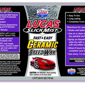 Lucas Oil Car Wax, Slick Mist ®, Liquid, 24 Ounce Spray Bottle, Used on Gel Coat/ Glass and Chromed Surface, Single – 11294