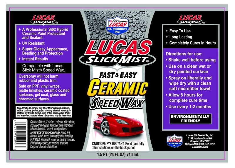 Lucas Oil Car Wax, Slick Mist ®, Liquid, 24 Ounce Spray Bottle, Used on Gel Coat/ Glass and Chromed Surface, Single – 11294