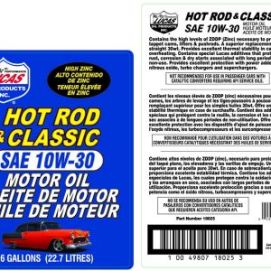 Lucas Oil Oil, SAE 10W-30, 6 Gallon Bag IN Box, Single – 18002