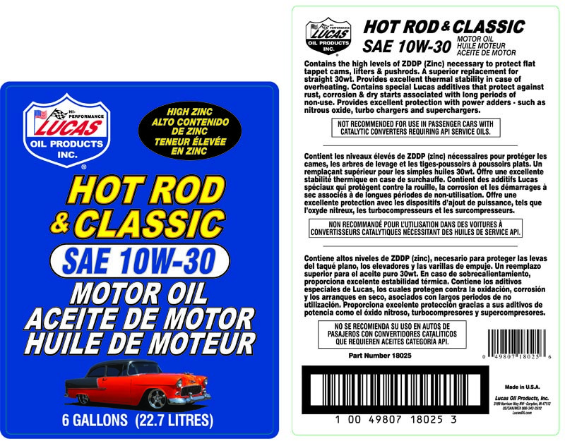 Lucas Oil Oil, SAE 10W-30, 6 Gallon Bag IN Box, Single – 18002