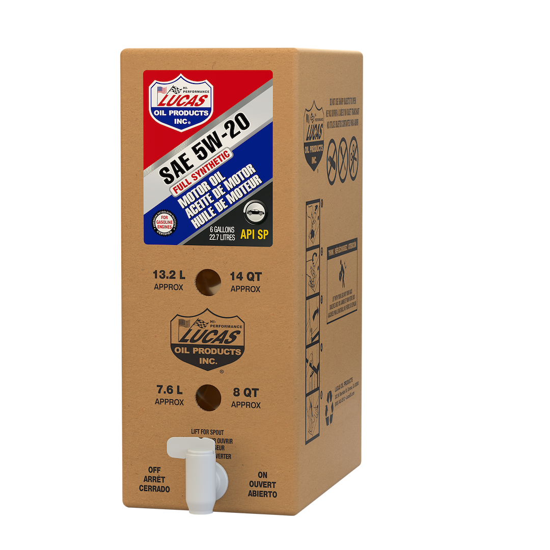 Lucas Oil Oil, SAE 5W-20, Synthetic, 6 Gallon Bag IN Box, Single – 18004