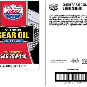 Lucas Oil Gear Oil, Single, 6 Gallon Bag IN a Box, SAE 75W-140, Synthetic – 18044