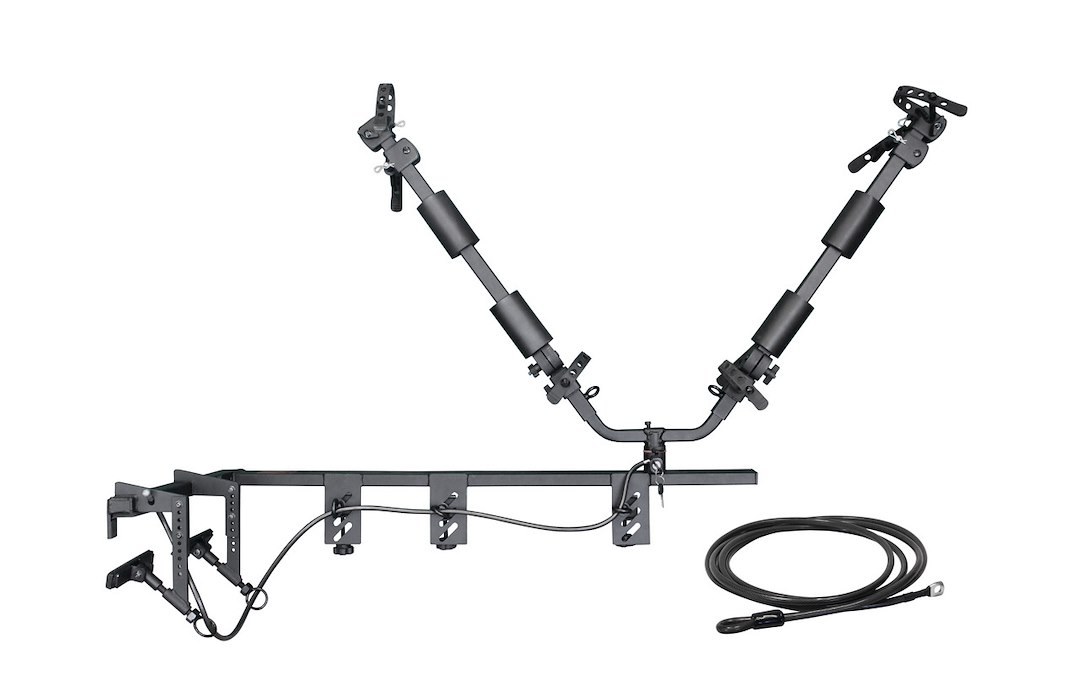 Lets Go Aero Bike Rack, Half Nelson, Truck Bed Mount, Holds 2 Bikes, 35 Pound Per Bicycle Weight Capacity, Cradle System with Straps – B01809