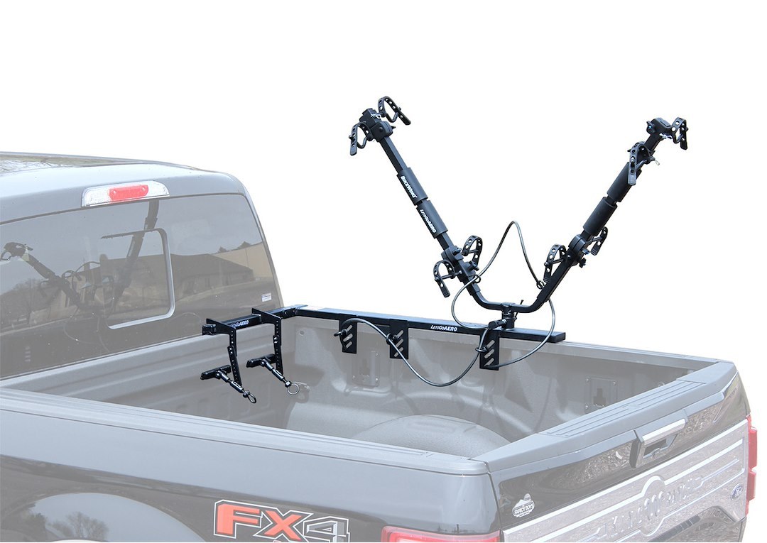 Lets Go Aero Bike Rack, Half Nelson, Truck Bed Mount, Holds 2 Bikes, 35 Pound Per Bicycle Weight Capacity, Cradle System with Straps – B01809