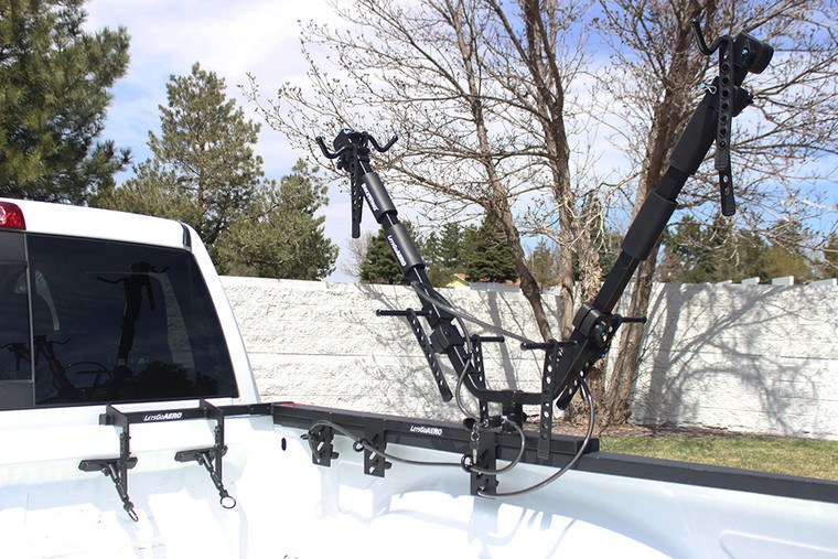 Lets Go Aero Bike Rack, Half Nelson, Truck Bed Mount, Holds 2 Bikes, 35 Pound Per Bicycle Weight Capacity, Cradle System with Straps – B01809