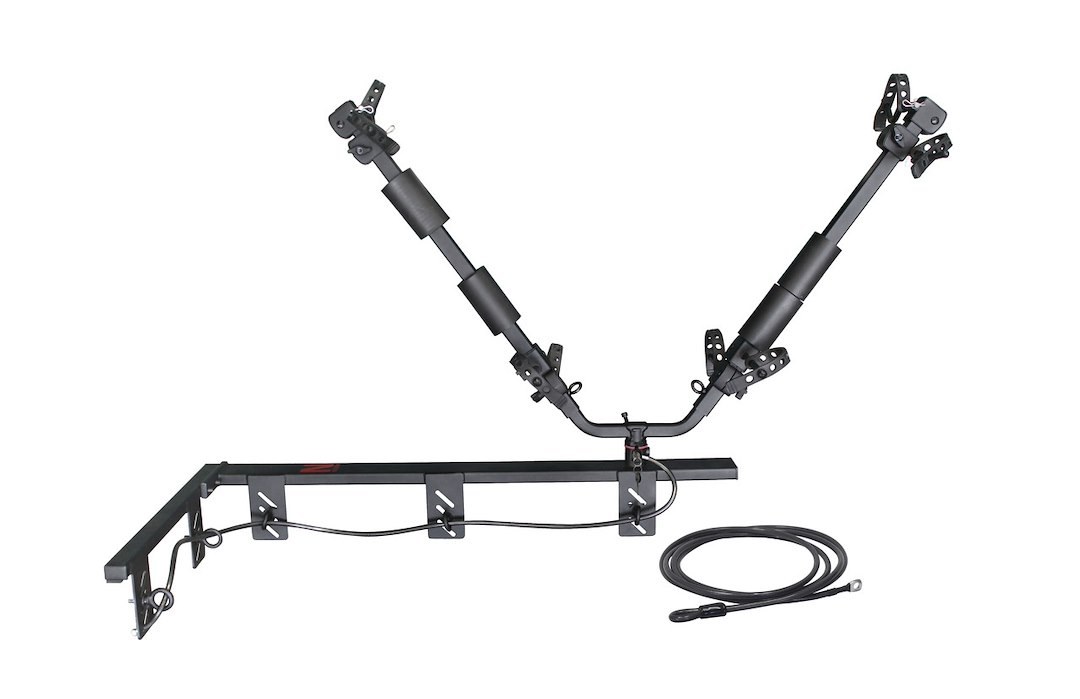 Lets Go Aero Bike Rack, Half Nelson Channel, Truck Bed Mount, Holds 2 Bikes, 35 Pound Per Bicycle Weight Capacity, Cradle System with Straps – B01816