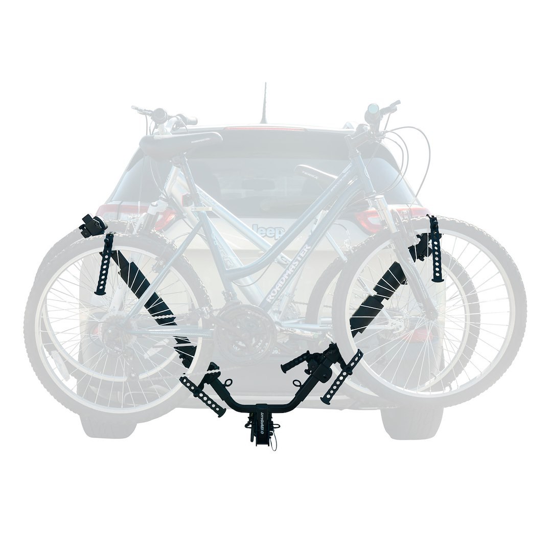 Lets Go Aero Bike Rack, BikeWing-2 Pro, 1-1/4 Inch and 2 Inch Receiver Hitch Mount, Holds 2 Bikes, 40 Pound Per Bicycle Weight Capacity – B02189