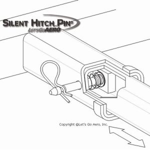 Lets Go Aero Trailer Hitch Pin, Silent Hitch Pin ®, Straight Pin, 5/8 Inch Diameter, For Use with Class III Hitch, With Pin Clip, Single – SHP359