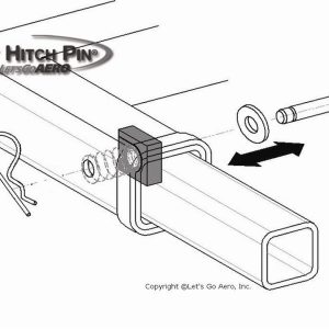 Lets Go Aero Trailer Hitch Pin, Silent Hitch Pin ®, Straight Pin, 5/8 Inch Diameter, For Use with Class III Hitch, With Pin Clip, Single – SHP359