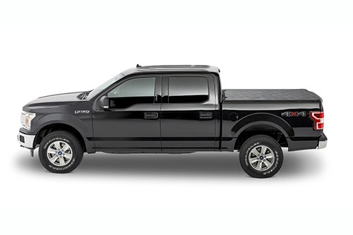 Leer Tonneau Cover, Latitude, Soft Folding, 2 Folds/ 3 Panels, Not Hinged IN Front, Non-Lockable, Black, Vinyl – 630286