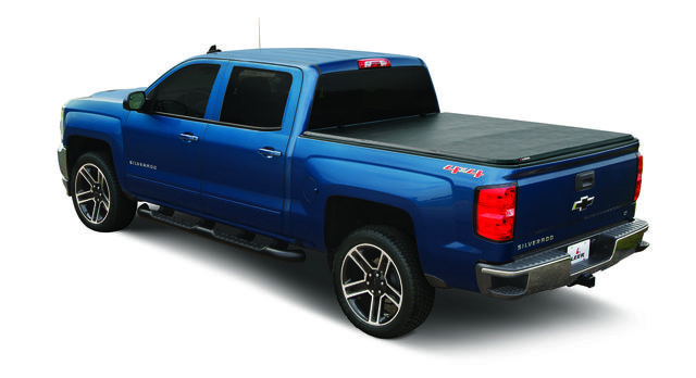 Leer Tonneau Cover, Latitude, Soft Folding, 2 Folds/ 3 Panels, Not Hinged IN Front, Non-Lockable, Black, Vinyl – 630298