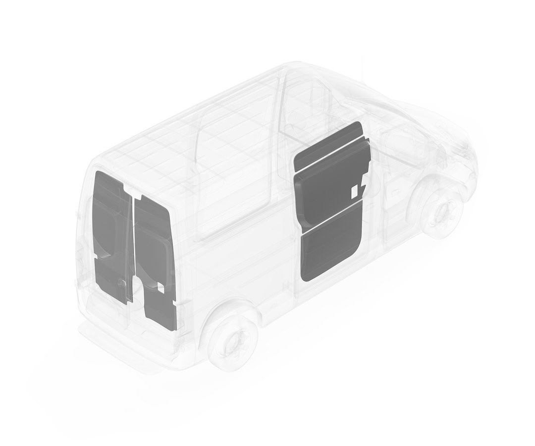 Legend Fleet Solutions Van Wall Liner, Duratherm, With Passenger Side Door and Rear Door Panels, Gray – 103-114-2613.LR