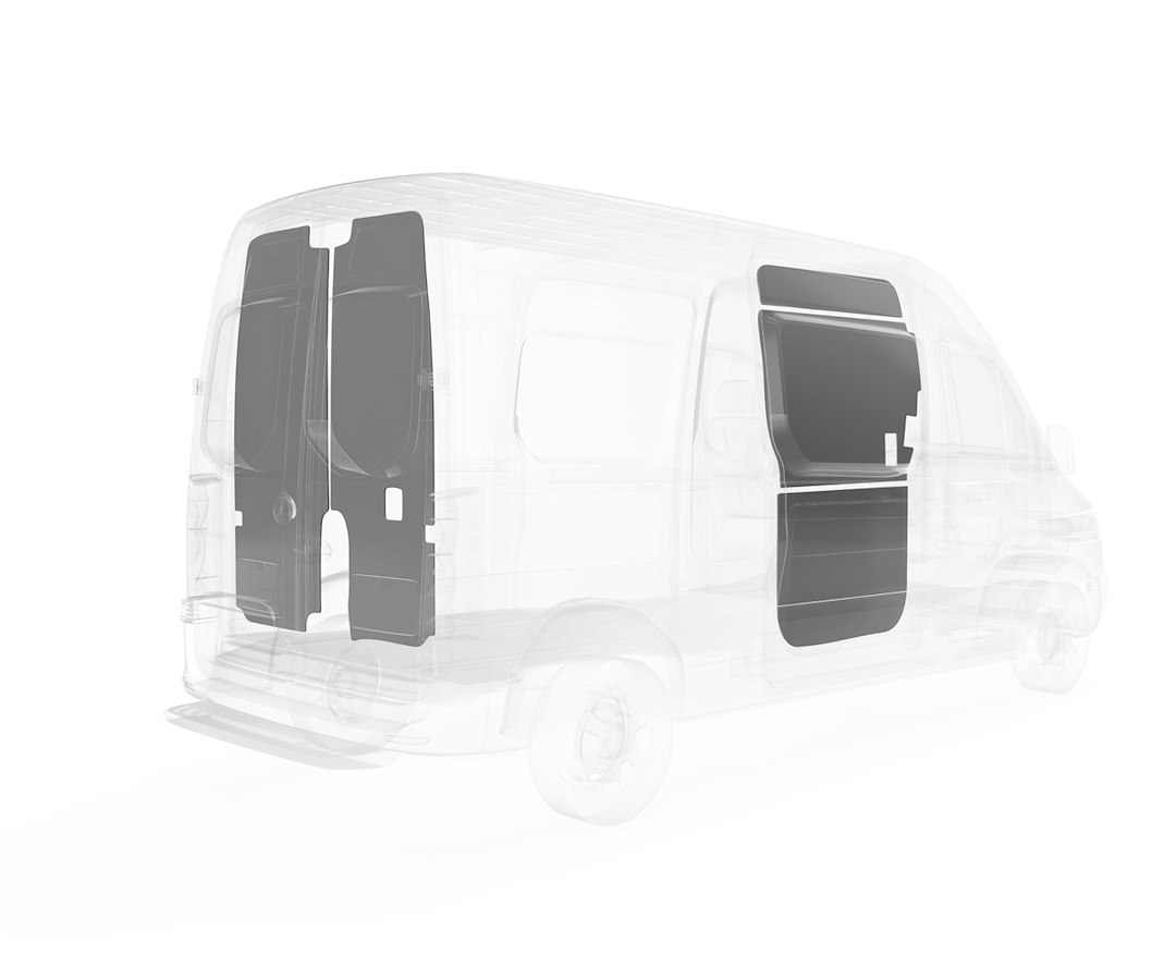 Legend Fleet Solutions Van Wall Liner, Duratherm, With Passenger Side Door and Rear Door Panels, Gray – 103-114-2613.LR