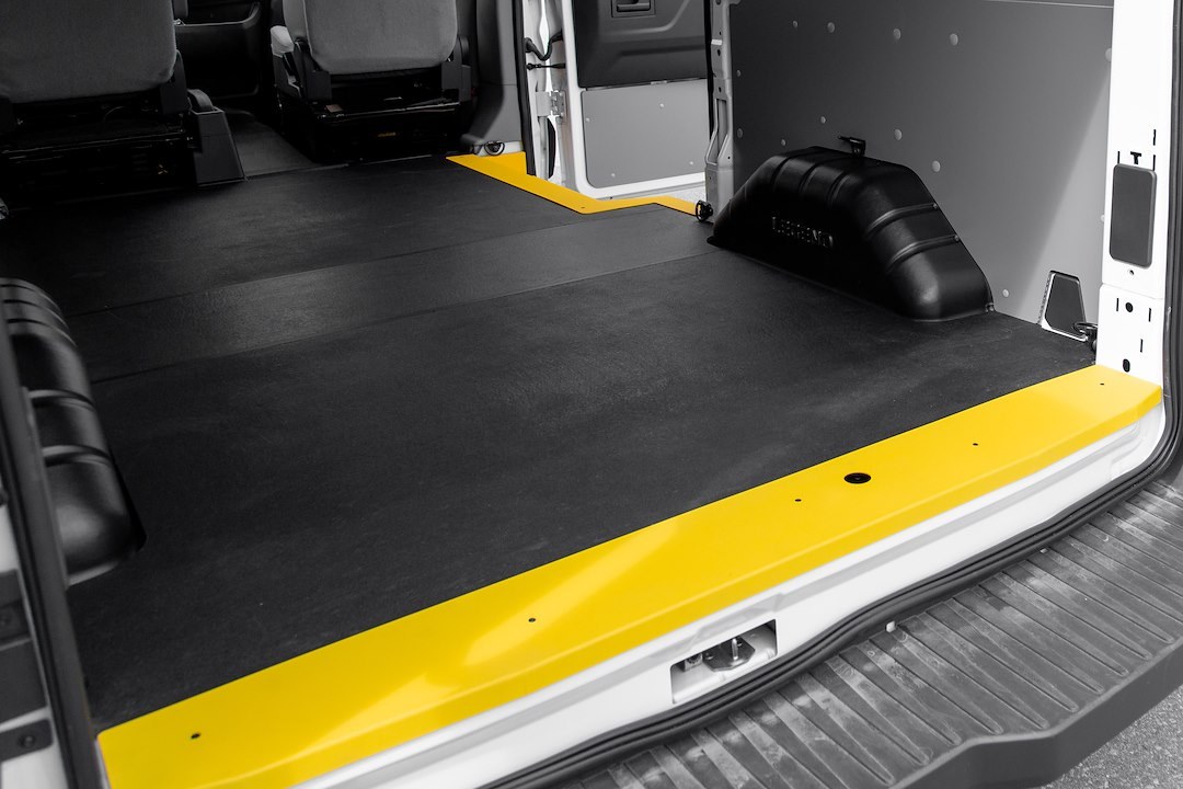 Legend Fleet Solutions Cargo Area Liner, Evolve, Black, Flat Edges, Rubber, Non-Skid, With Door Sill Protector – 631-123-6441
