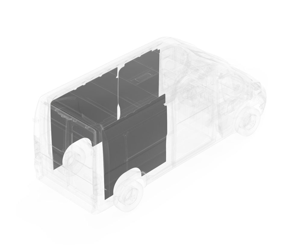 Legend Fleet Solutions Van Wall Liner, Duratherm, With Front and Rear Driver Side/ Rear Passenger Side Panels, Gray – 654-114-2613